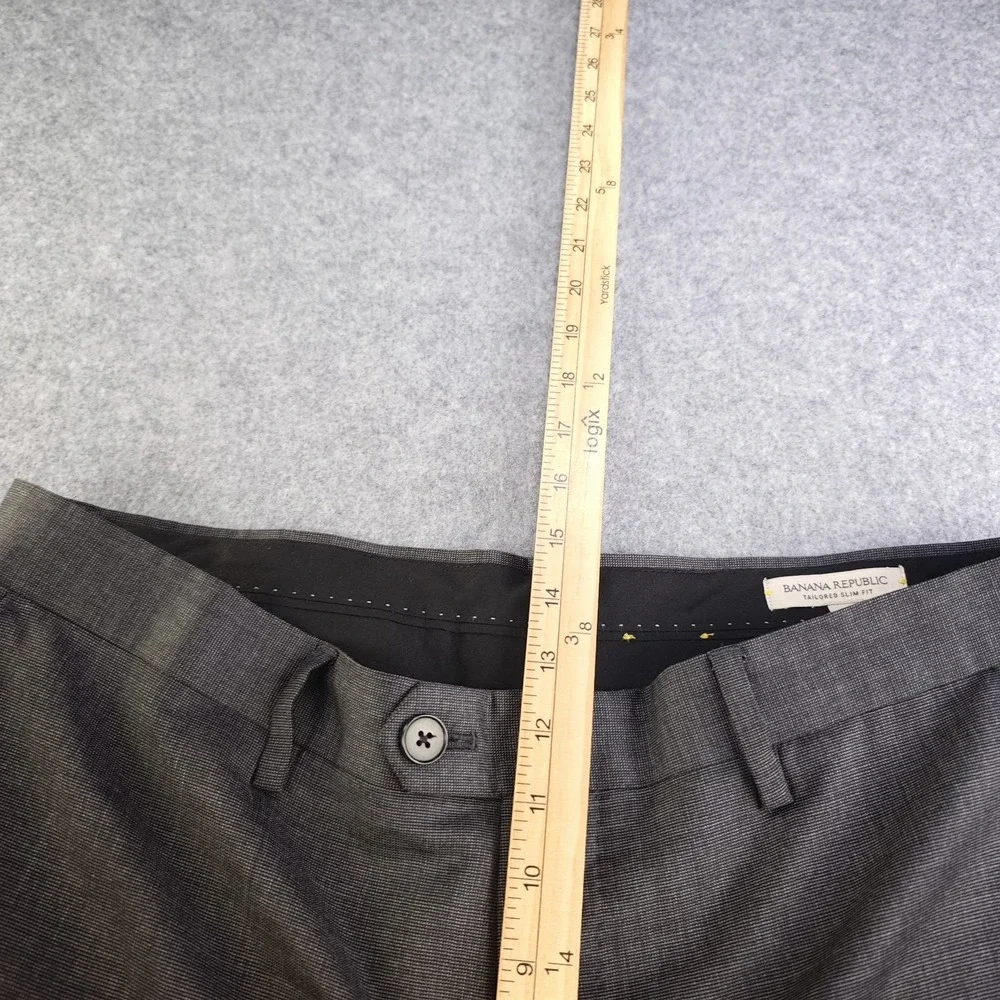 Banana Republic Dress Pants Mens 35R Tailored Slim Fit Gray Wool Reda Flexo